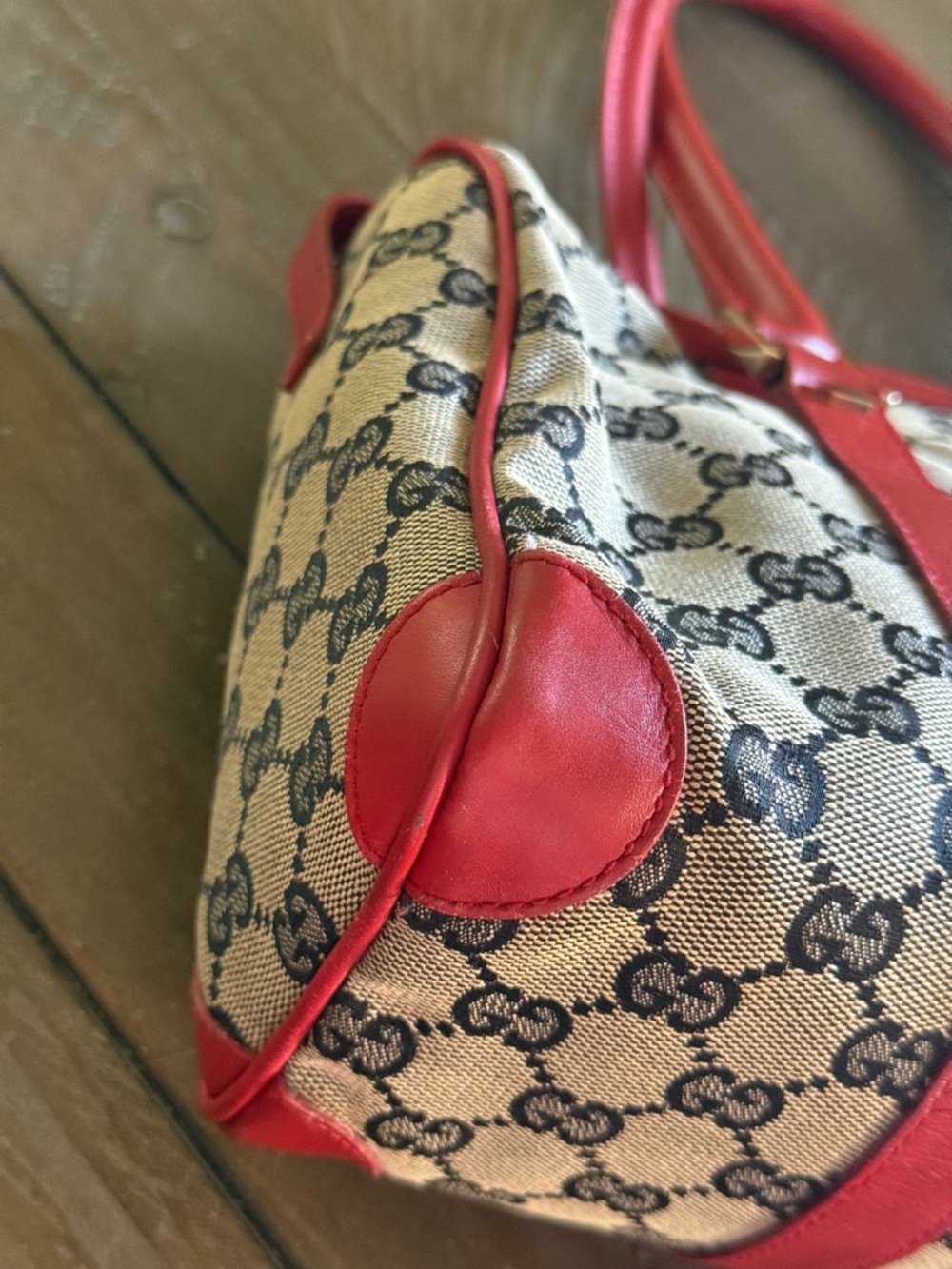 Authentic Gucci Boston Bag canvas & leather  EUC - Picture 7 of 13